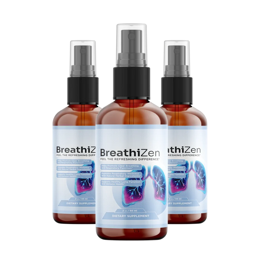 BreathiZen natural respiratory support spray, 3-bottle kit